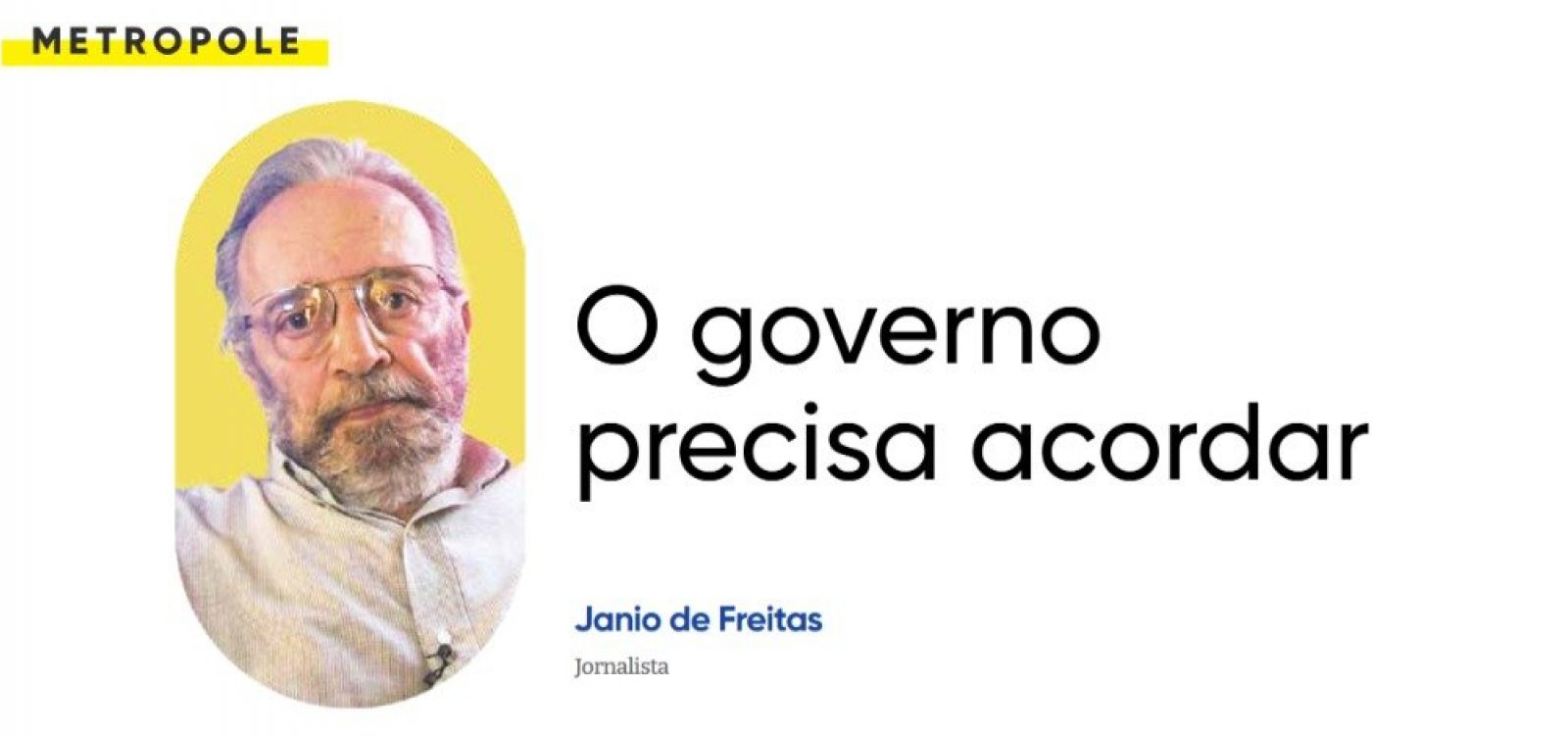 O governo precisa acordar