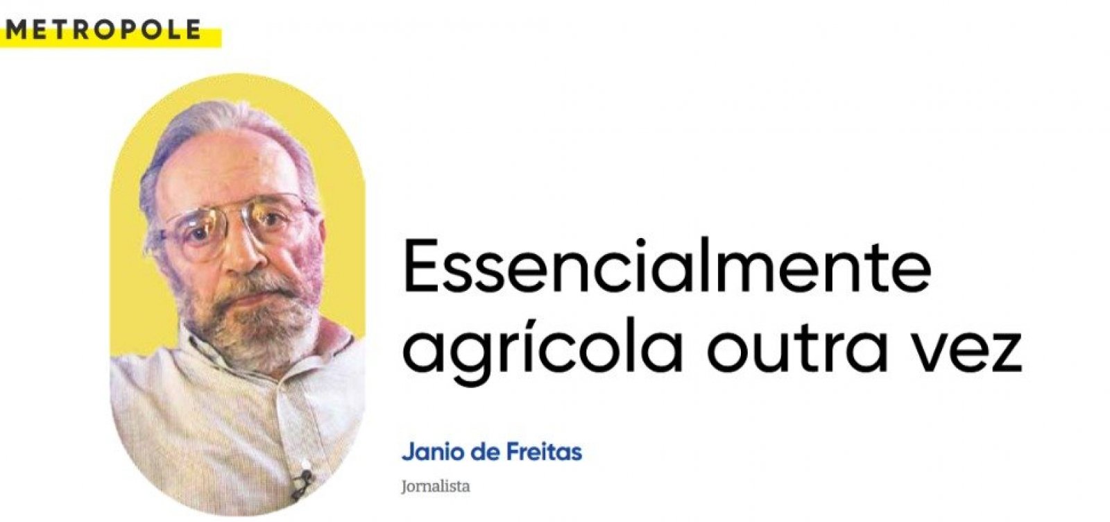 Essencialmente agrícola outra vez