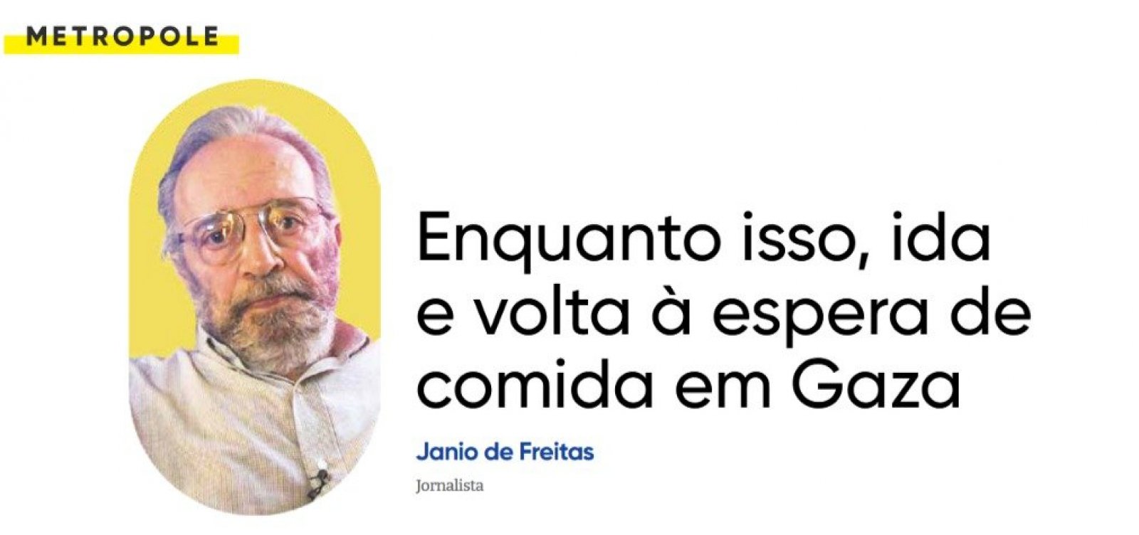 Enquanto isso, ida e volta à espera de comida em Gaza