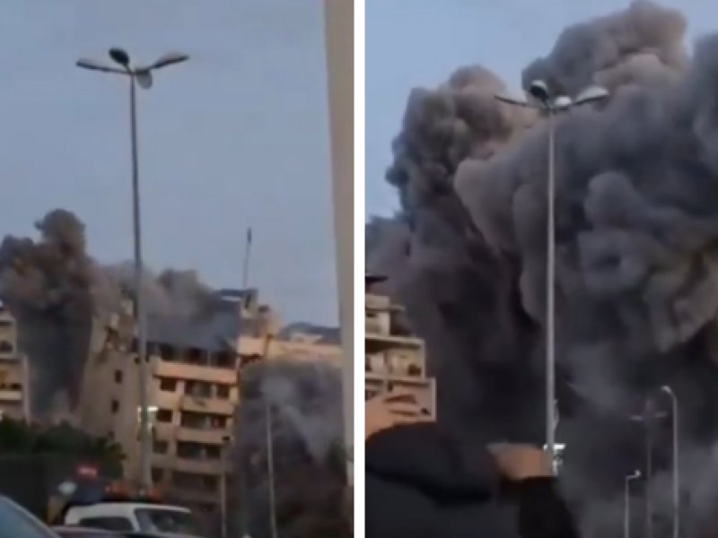 Prédio desaba após ser atingido por míssil em Beirute, no Líbano; veja vídeo