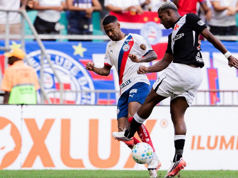 Em jogo com três gols anulados, Bahia e Vasco ficam no empate na Fonte Nova