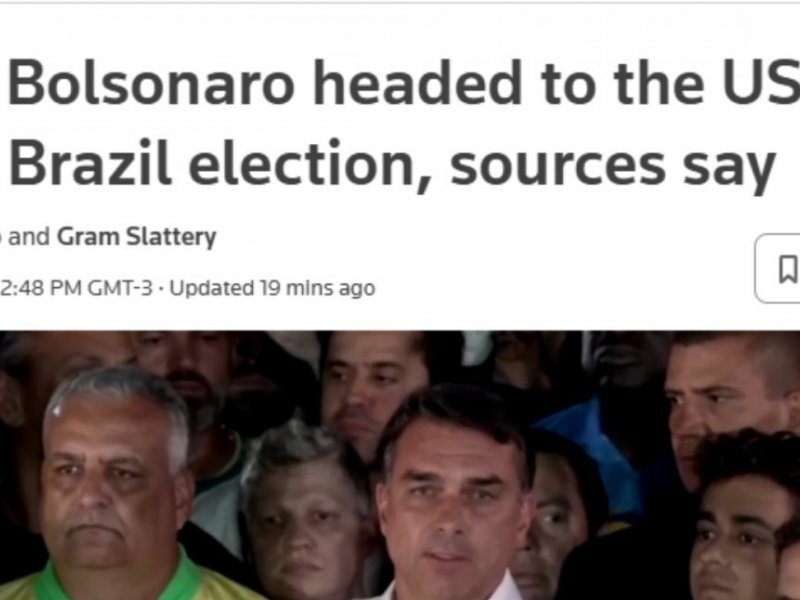 Imprensa internacional repercute fuga de Flávio Bolsonaro após derrota eleitoral