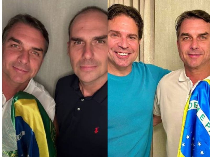 Após carta, Flávio Bolsonaro encontra Eduardo Bolsonaro e Ramagem nos EUA