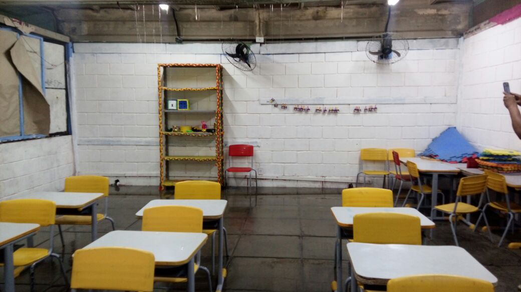 Unidades mais antigas, como a Escola Municipal Ulysses  Guimarães, também sofrem com a chuva