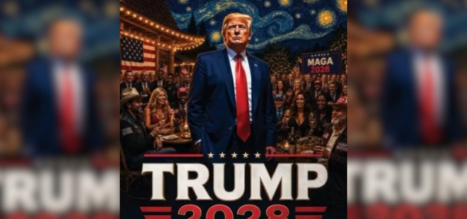 Trump publica imagem gerada por IA com referência a possível terceiro mandato em 2028