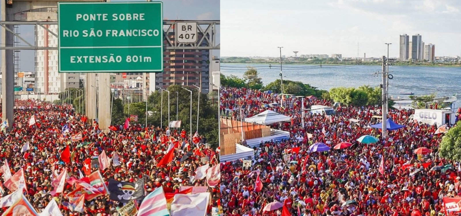 Em caminhada com multidão na Bahia, Lula cobra Flávio Bolsonaro por abertura de sigilo
