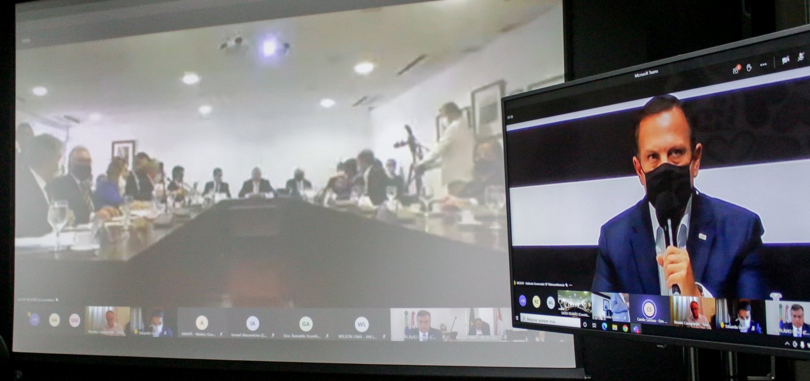 Pazuello e Doria discutem durante reunião de governadores: 'Vacina do Butantan não é do estado de SP'