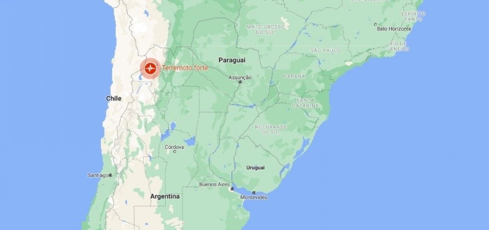 Terremotos são registrados na Argentina e no Chile