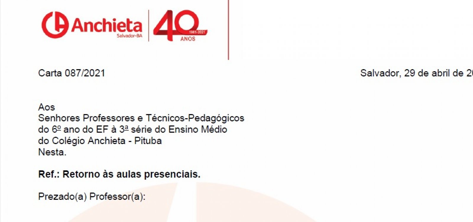 Escolas enviam cartas para professores; sindicato fala em "pressão" e "assédio"