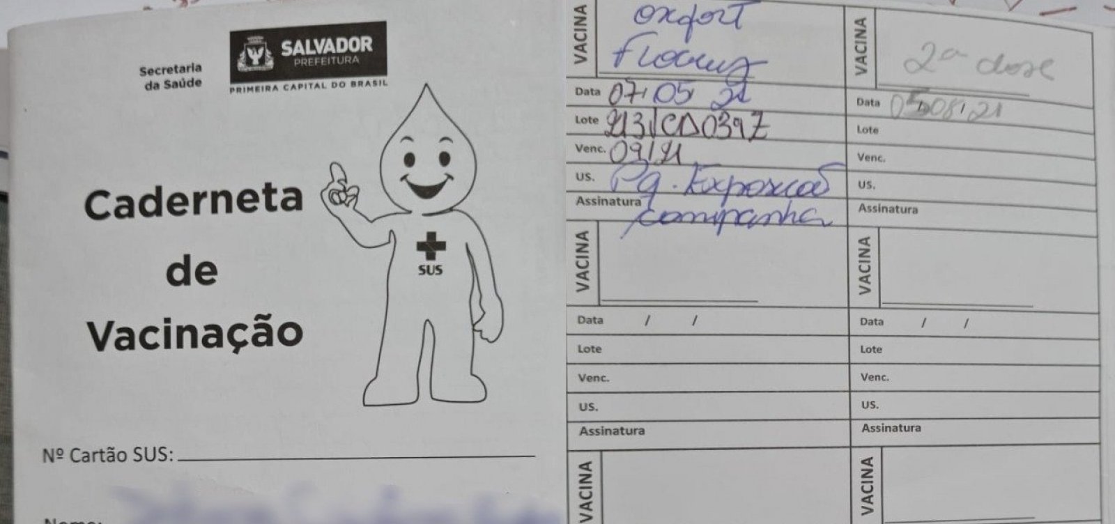 Cartão desmente prefeito e mostra que grávida foi vacinada com AstraZeneca em Salvador