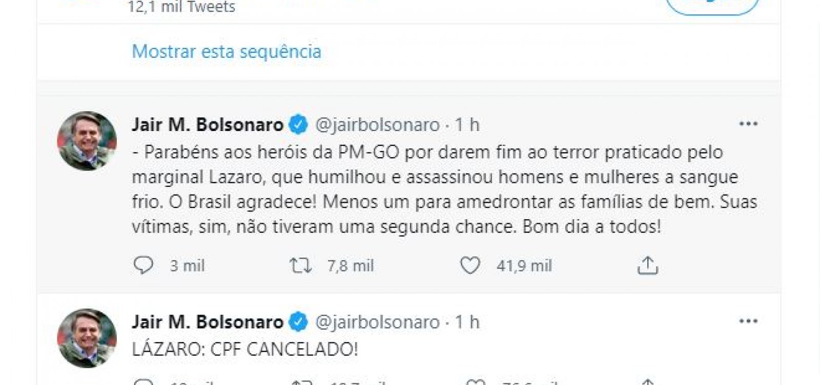 108562,bolsonaro-parabeniza-policiais-e-escreve-cpf-cancelado-para-falar-sobre-morte-de-lazaro-3 Bolsonaro parabeniza policiais e escreve 'CPF cancelado' para falar sobre morte de Lázaro.