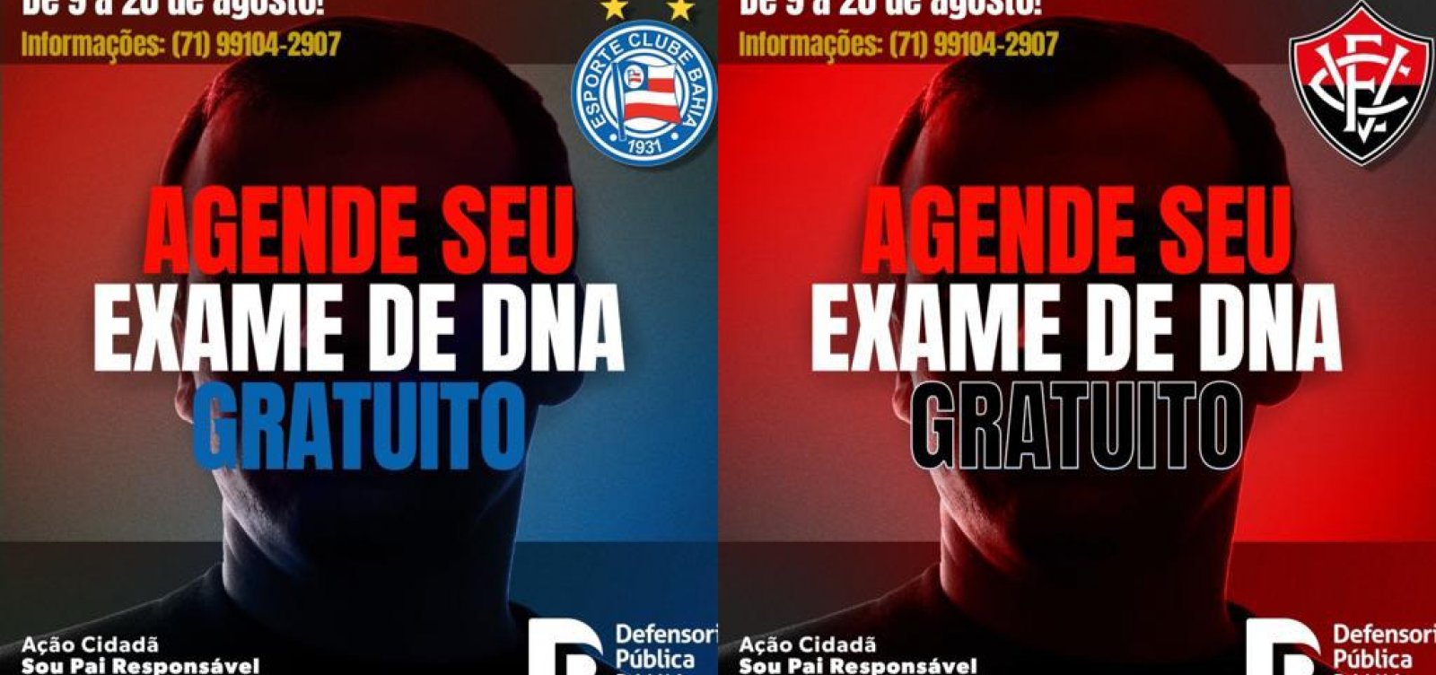 Com apoio da dupla Ba-Vi, Defensoria lança campanha por paternidade responsável