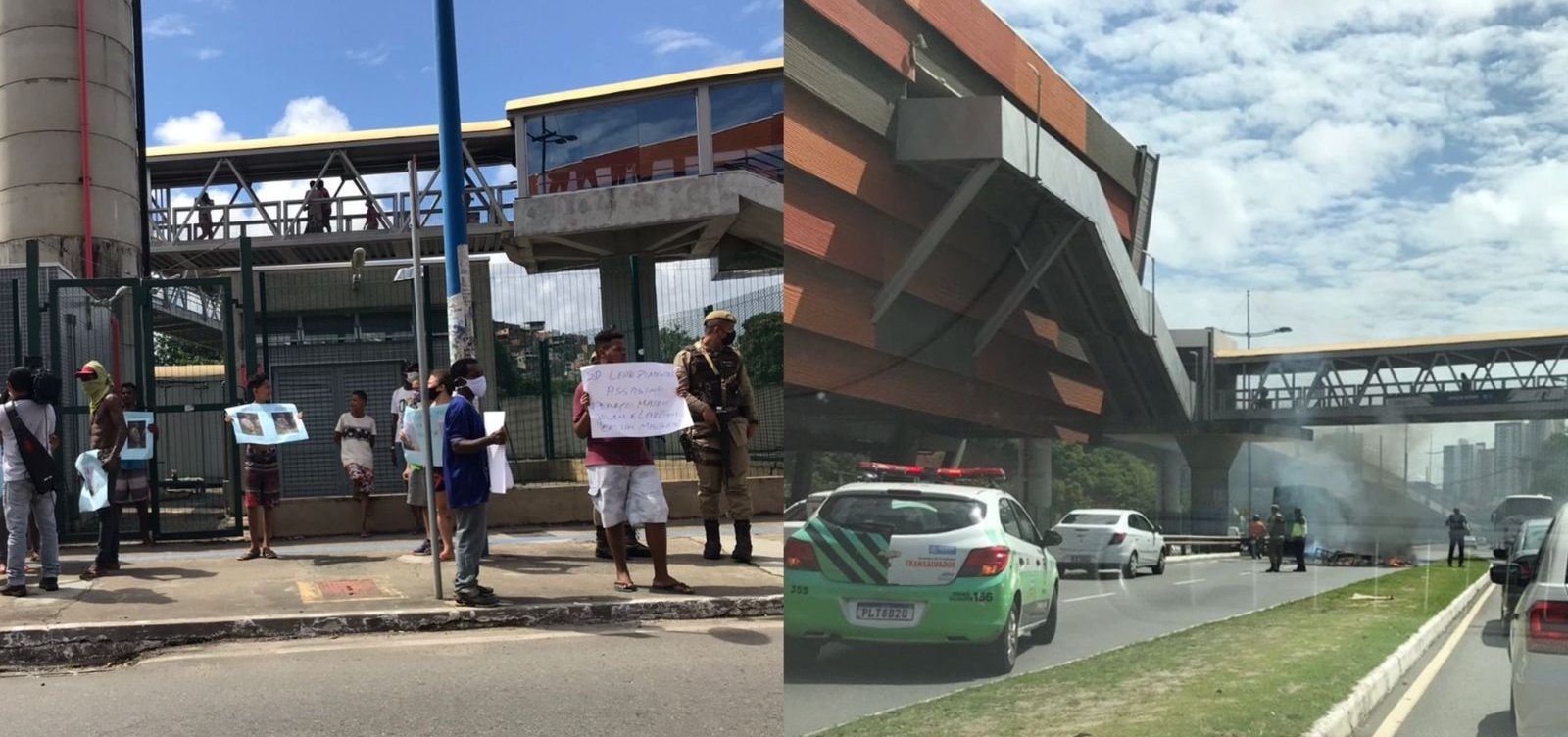 Família põe fogo em avenida, fecha trânsito e acusa PM de matar jovem durante operação