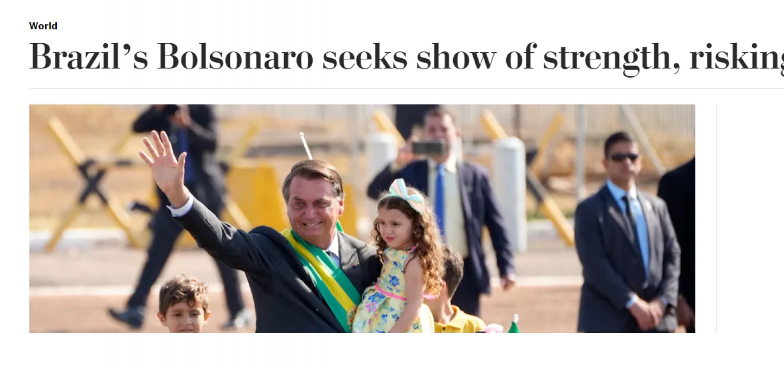 Mídia internacional repercute atos antidemocráticos de Bolsonaro no 7 de setembro