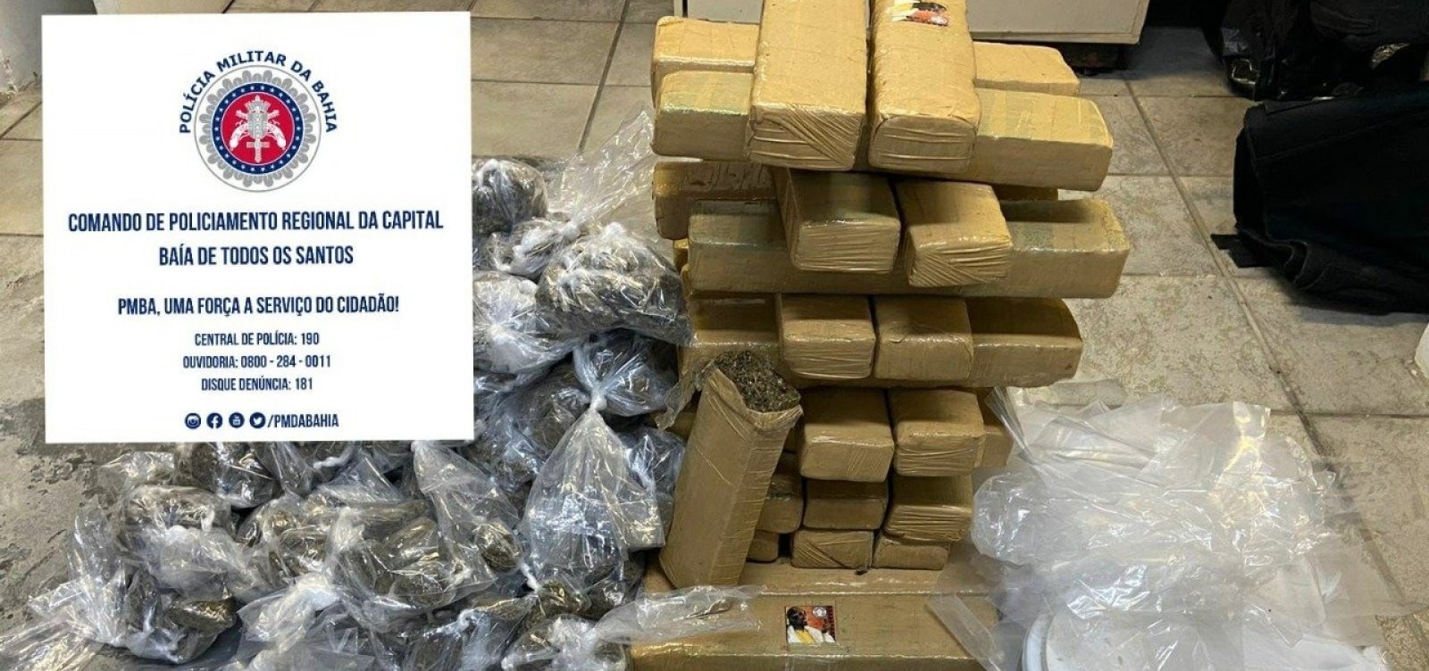 Polícia encontra 40 quilos de maconha em carro de app; motorista e mais dois são presos