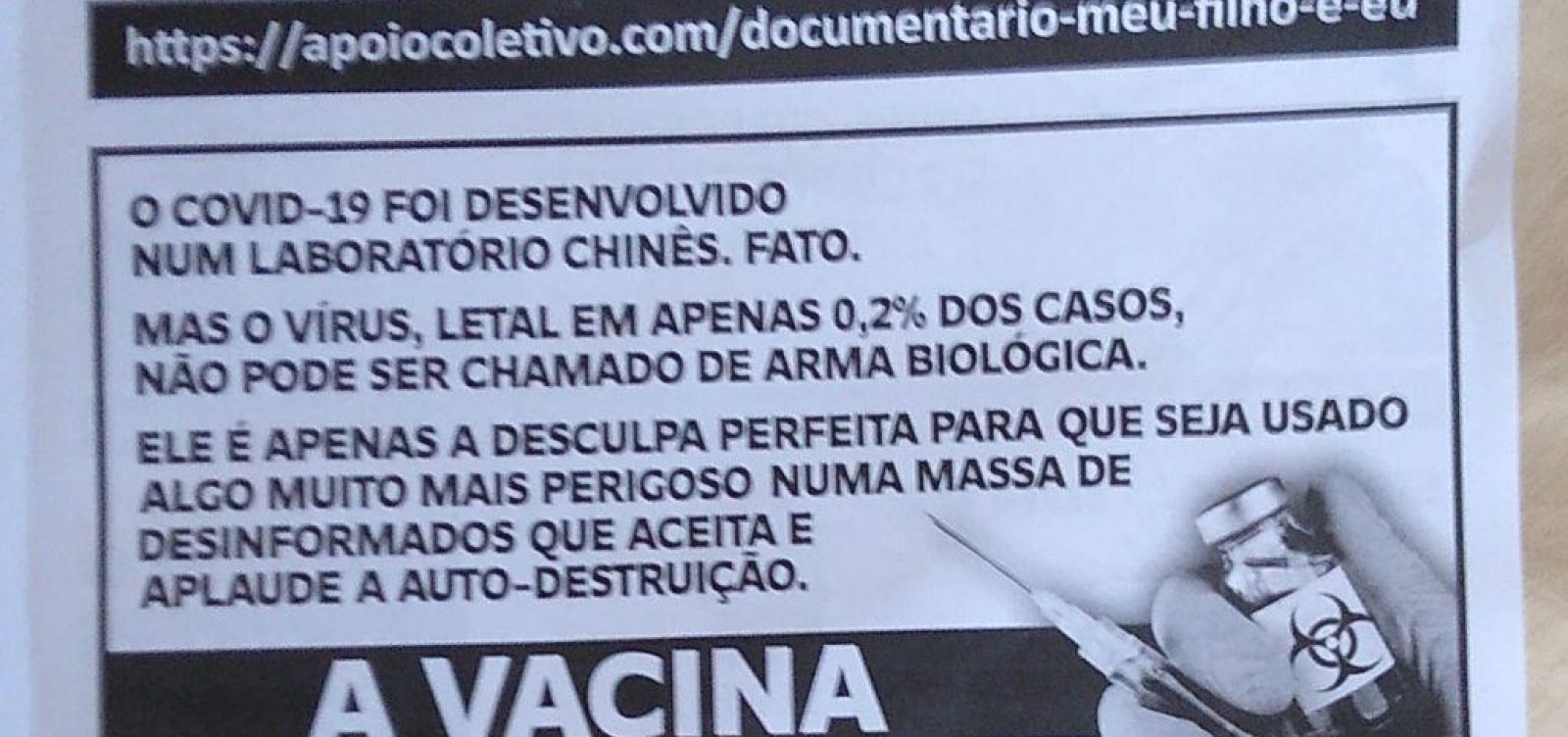 Jornal antivacina e transfóbico é distribuído em condomínio de alto padrão em Salvador