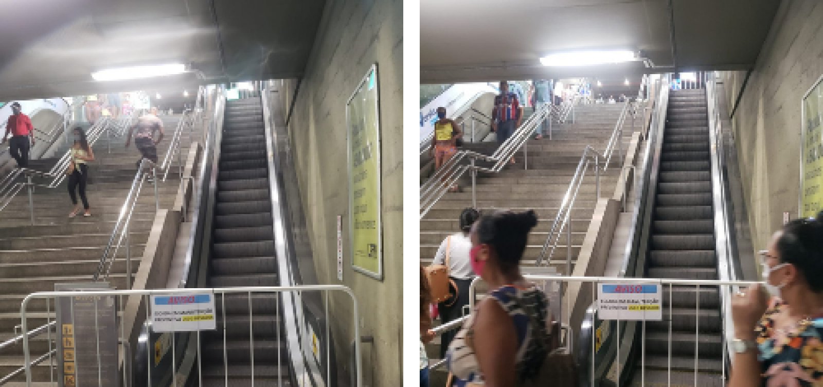 Escadas rolantes da Lapa completam um mês paradas e problema nem sequer foi identificado