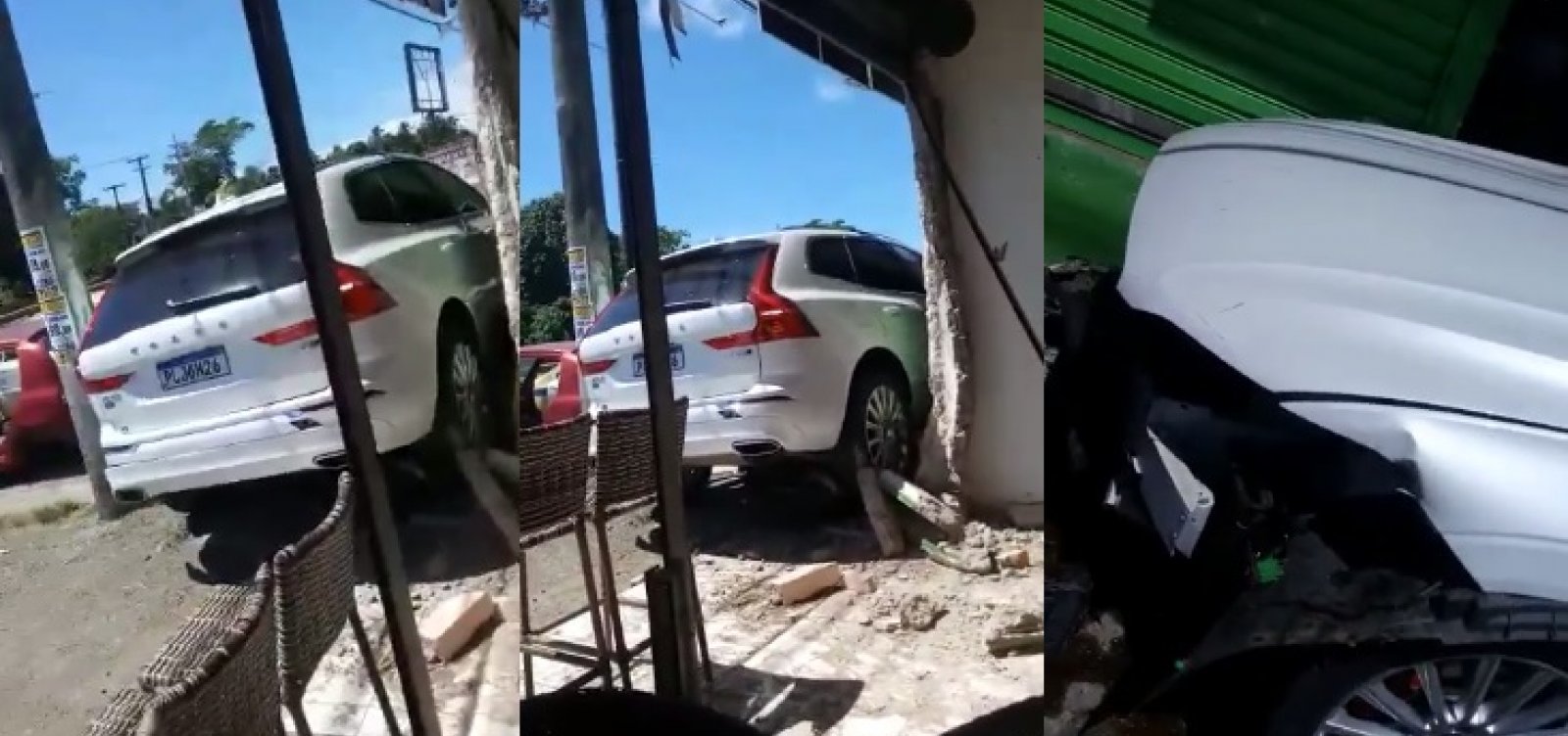 Igor Kannário perde controle de carro, atinge lojas e abandona veículo na Estrada do Coco