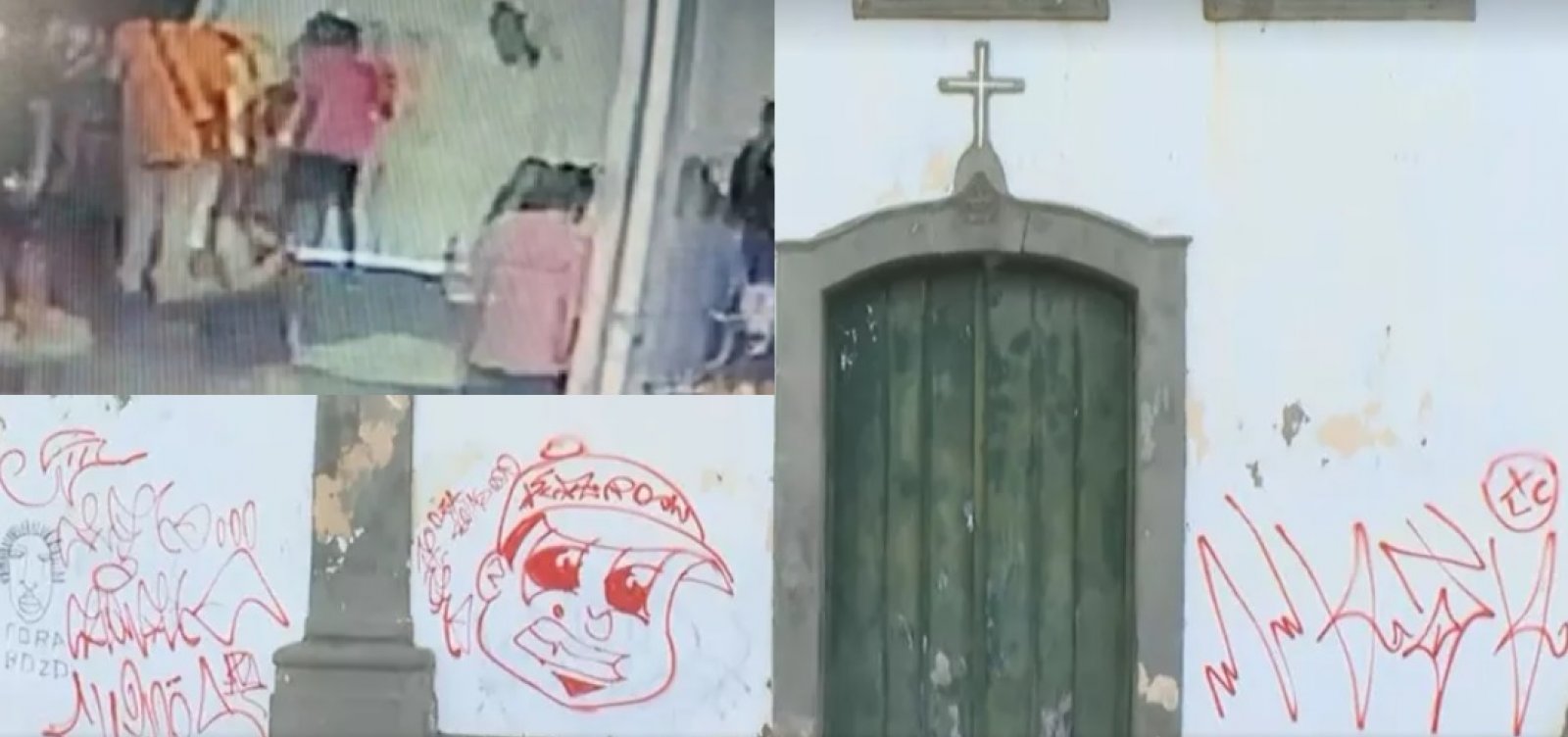 Quatro são flagrados pichando Igreja de Sant'Ana, no Rio Vermelho