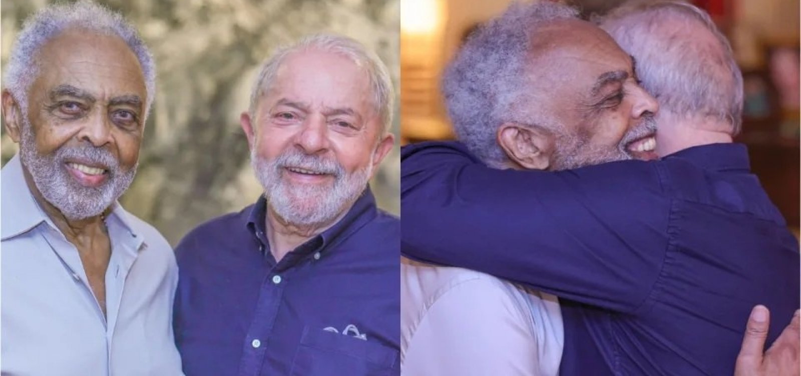 "Afetuoso encontro", diz Gilberto Gil em foto abraçado com Lula