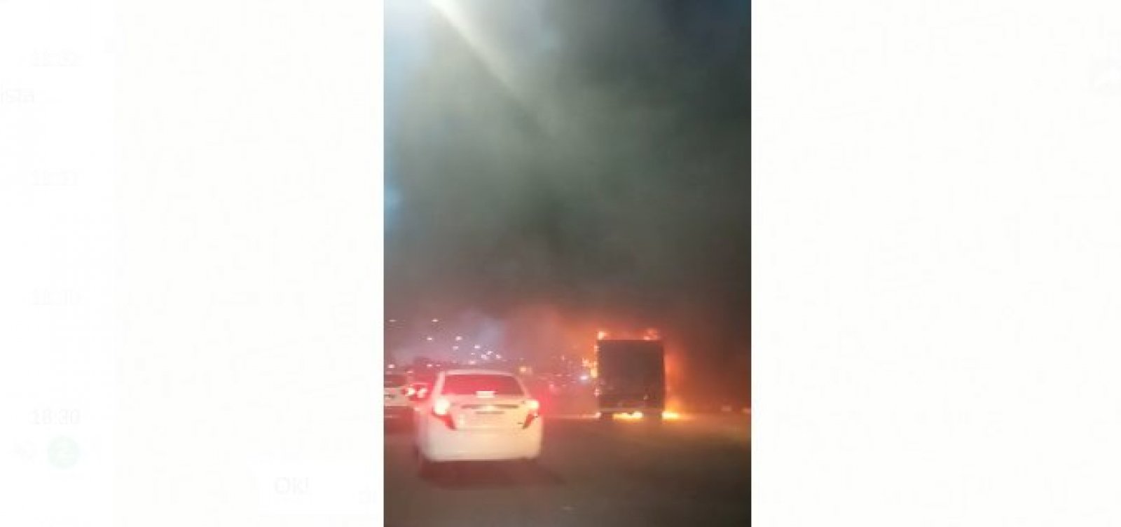 Vídeo: Caminhão pega fogo na BR-324 e provoca grande congestionamento no sentido Feira