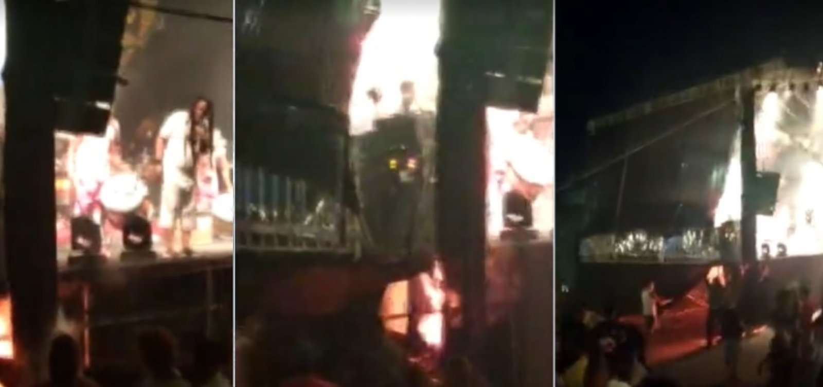 Incêndio atinge palco durante ensaio do Olodum no Pelourinho