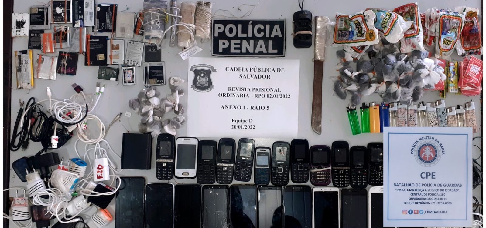 Revista de rotina na Cadeia Pública termina com 24 celulares apreendidos