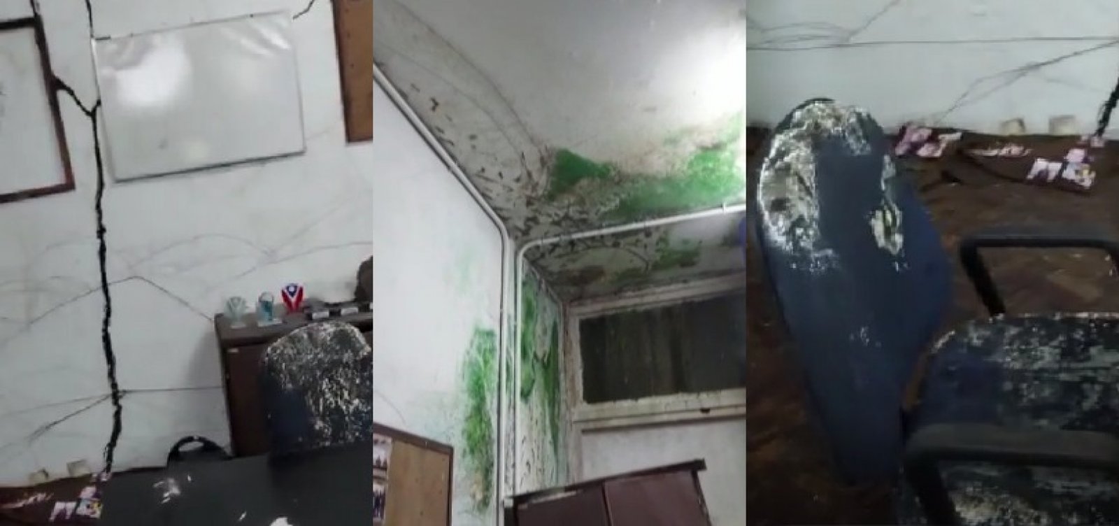 Vídeo mostra sala com mofo, rachaduras e móveis destruídos na Faculdade de Direito da Ufba