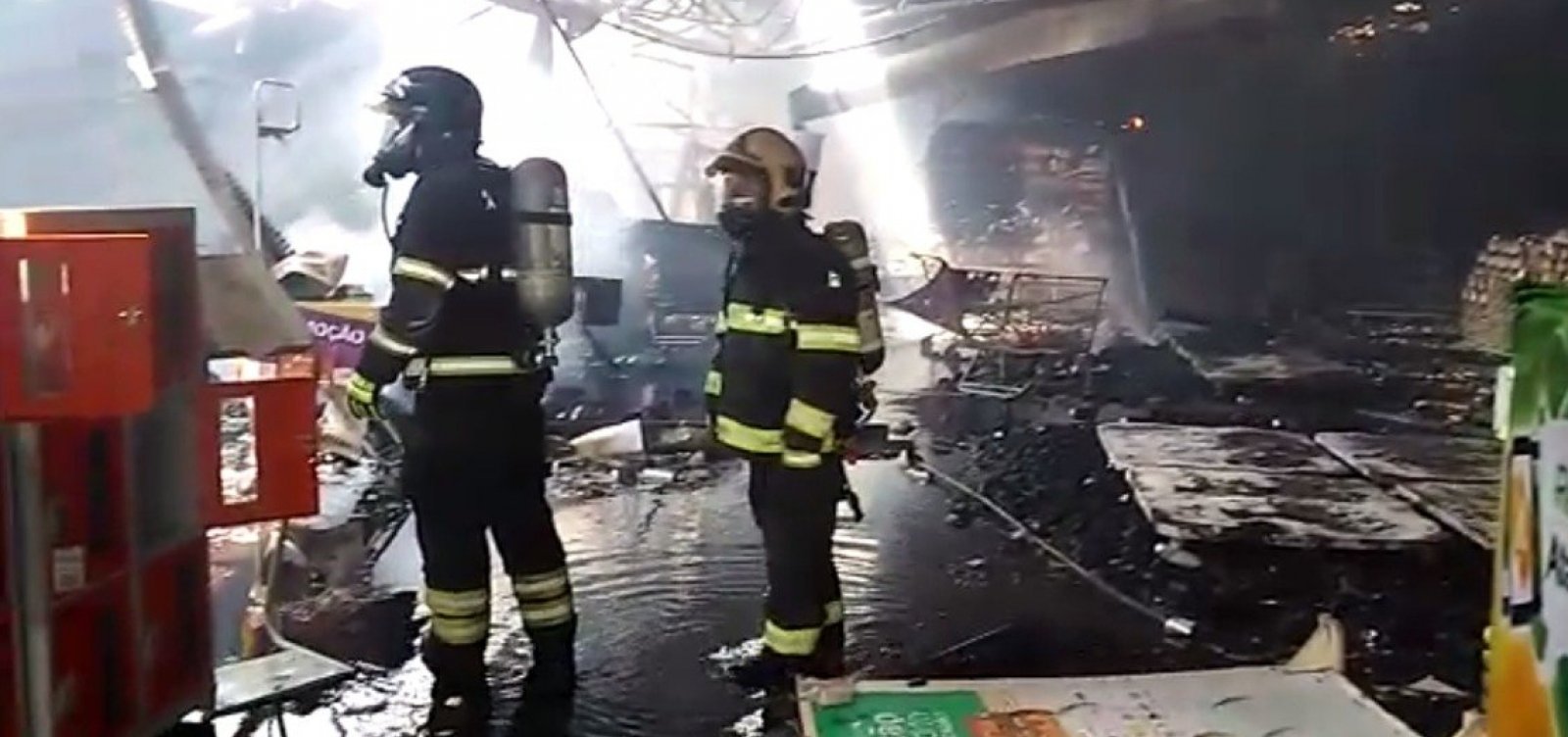 Incêndio que atingiu supermercado de Vitória da Conquista nesta manhã é controlado; veja vídeo