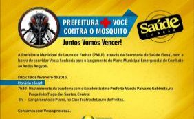 Prefeitura lança plano municipal de combate ao Aedes em Lauro de Freitas