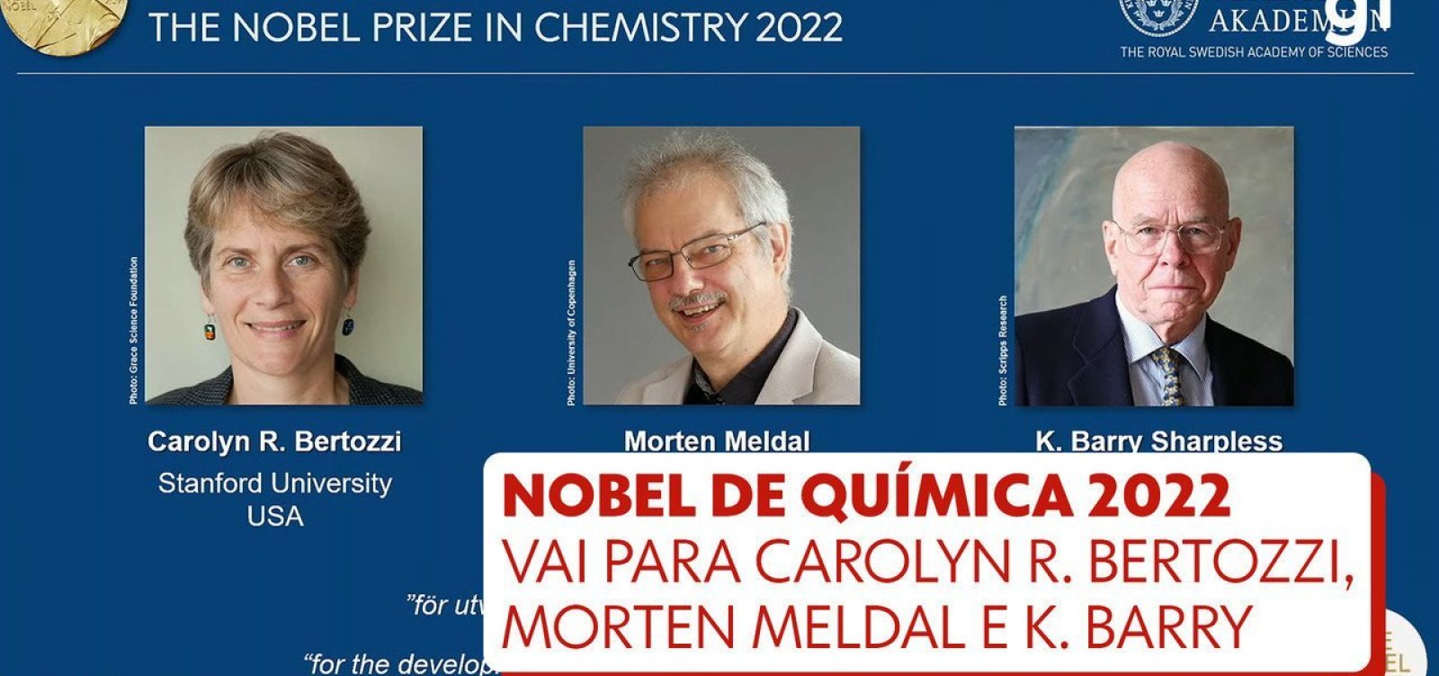 Prêmio Nobel de Química vai para trio por estudos sobre construção de moléculas