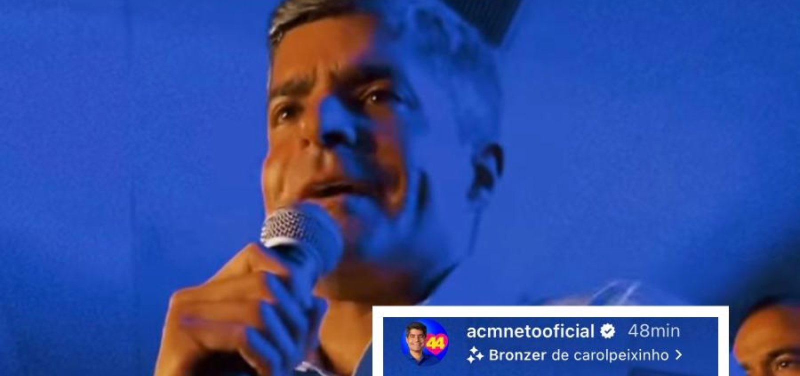 "Coincidência", diz campanha de ACM Neto sobre vídeo com filtro 'bronze' após polêmica de autodeclaração