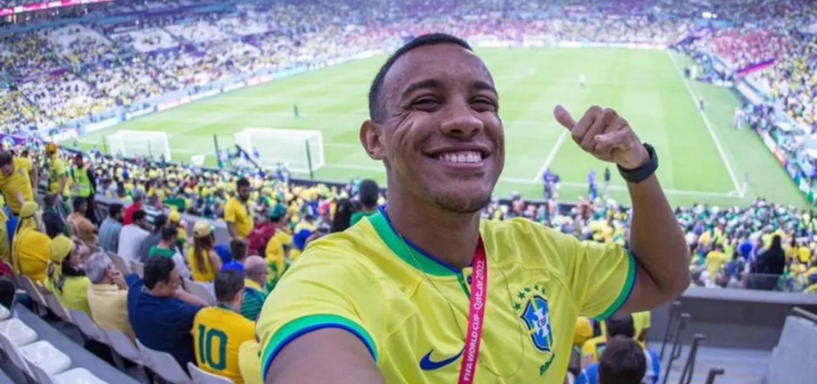 Do Catar, influenciador baiano filma reação da torcida com gol do Brasil e viraliza; veja vídeo