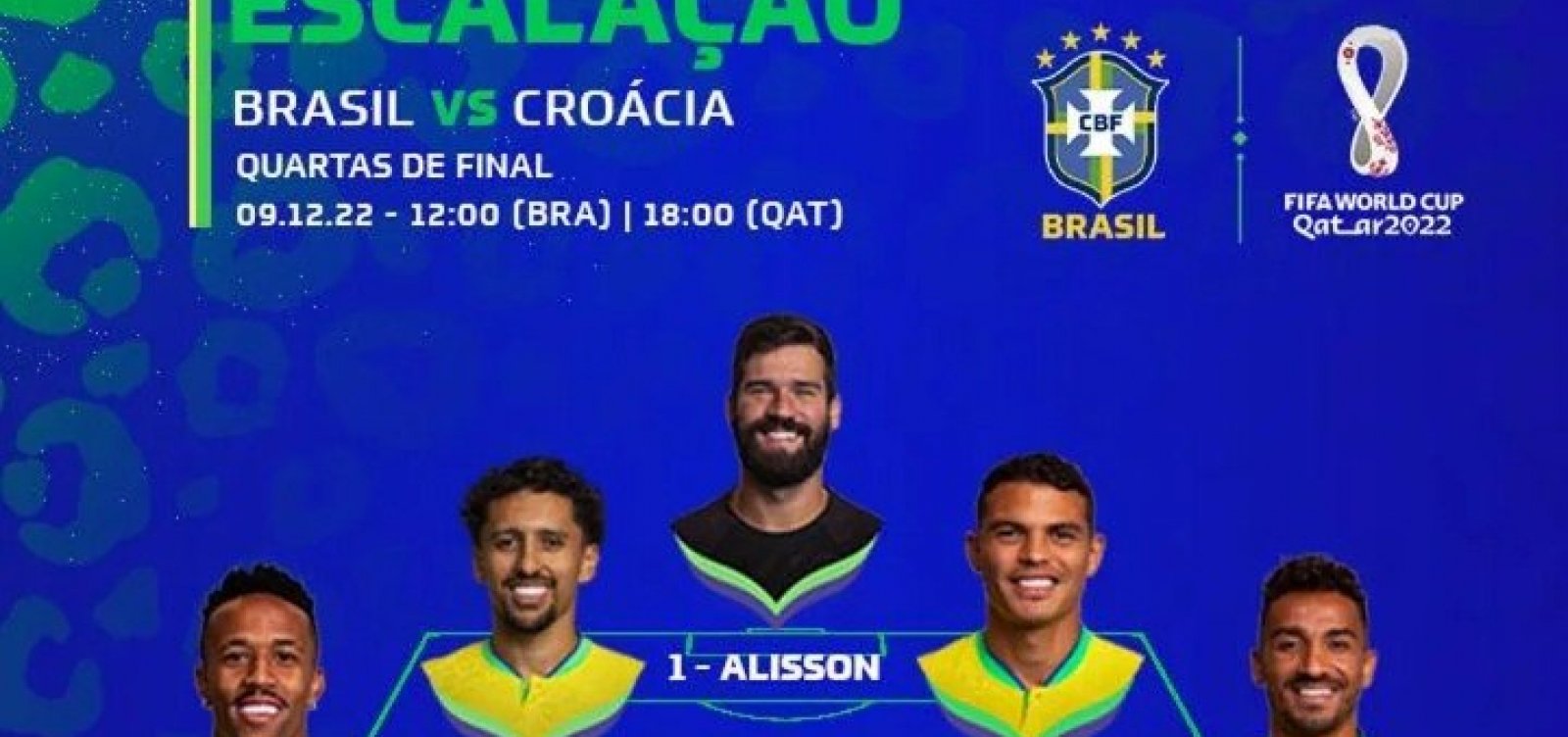 Contra a Croácia, seleção brasileira repete escalação que iniciou jogo das  oitavas da Copa; siga ao vivo - Esporte - Extra Online