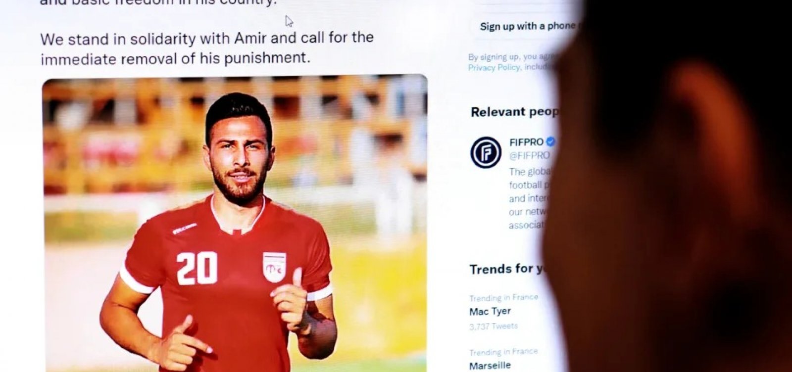 Jogador do Irã é condenado à morte por protestar a favor das mulheres no país