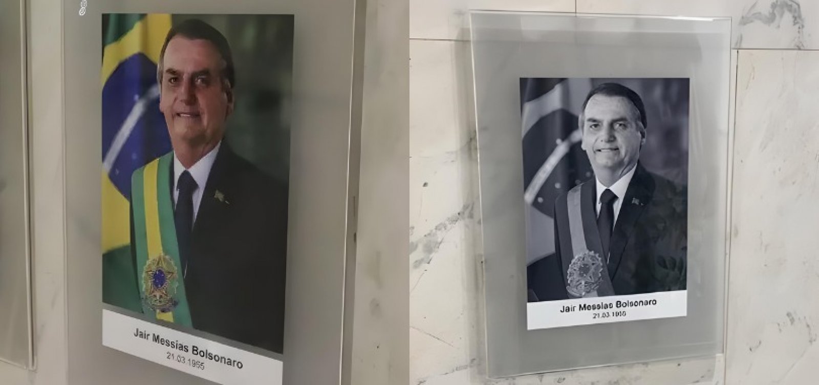 Planalto troca foto de Bolsonaro por imagem em preto e branco na Galeria dos Presidentes 
