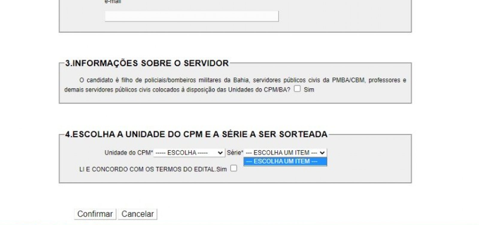 Sorteio das vagas para o CPM acontece amanhã - PMBA