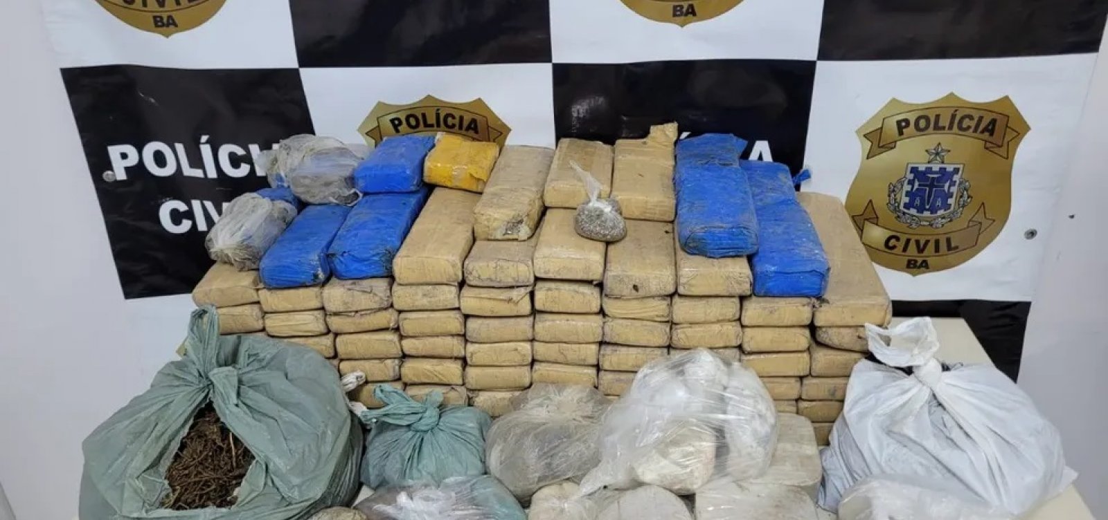 Quase 80 kg de drogas são apreendidos enterrados em área de vegetação no extremo sul da Bahia