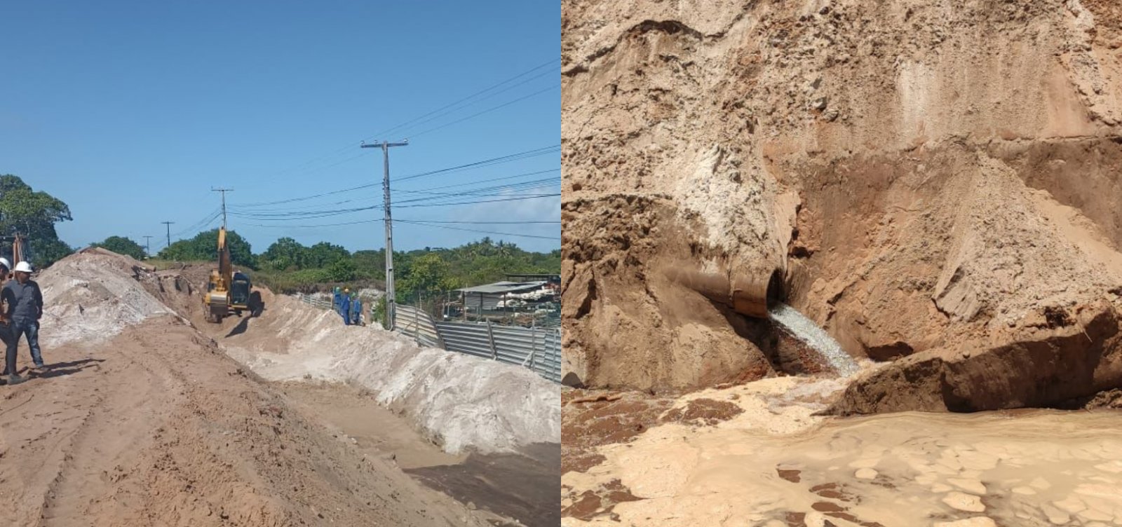 Obra danifica tubulação da Embasa e compromete abastecimento de água em três localidades