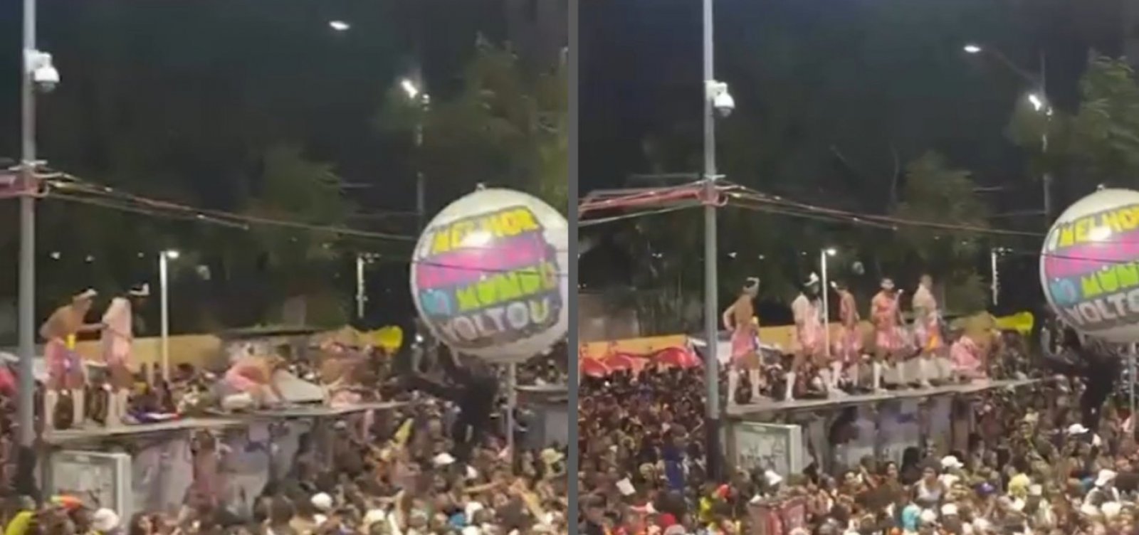 Integrantes do bloco 'As Muquiranas' fazem ato contra o assédio