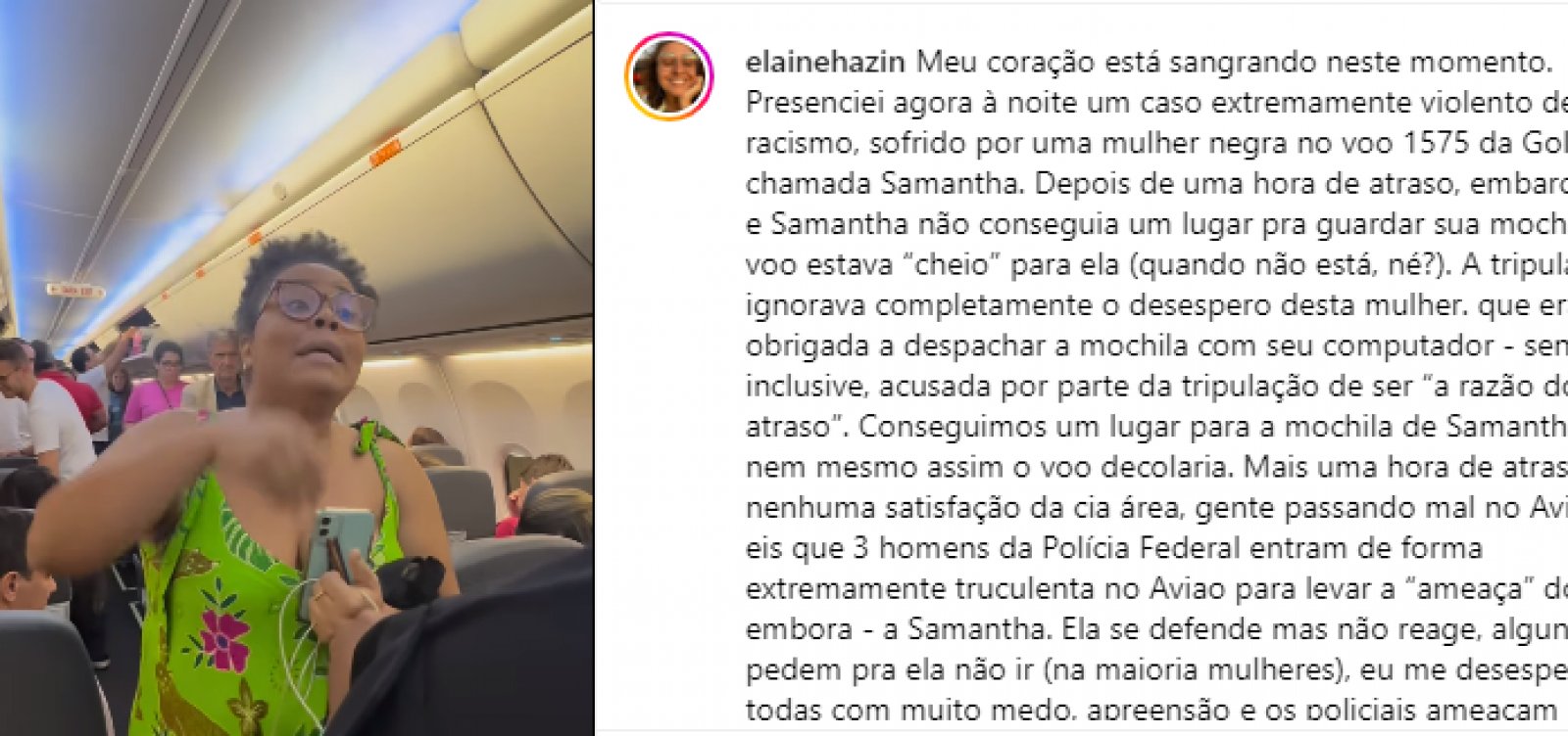 Mulher é retirada de aeronave e passageiros denunciam racismo em voo da Gol; veja vídeo