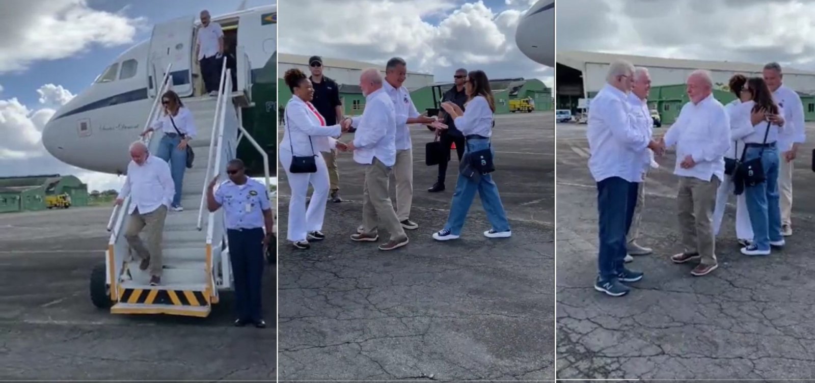 Lula é recepcionado por petistas baianos no aeroporto para participar do cortejo do 2 de Julho