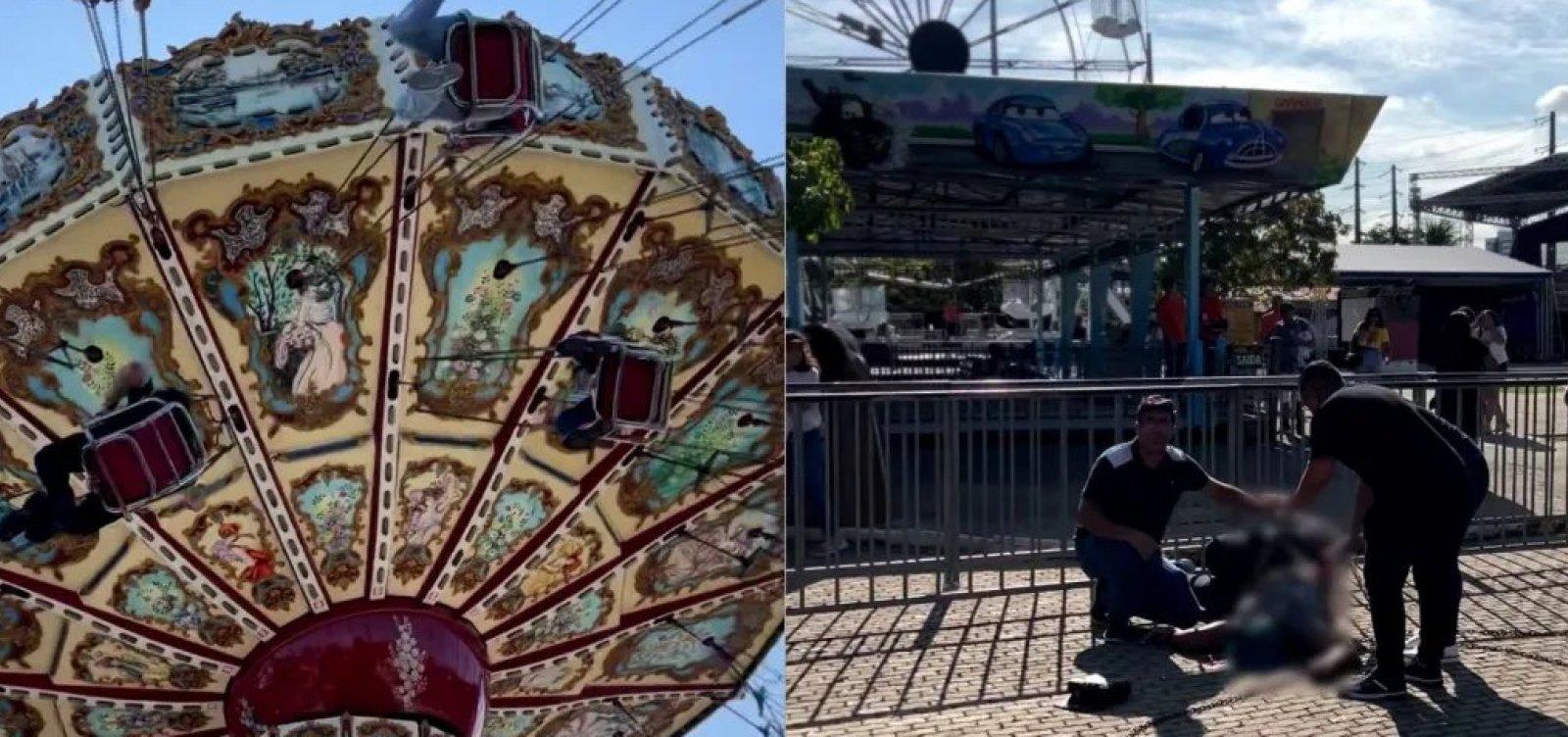 Mulher é arremessada de brinquedo em parque de diversões em Recife e fica em estado grave