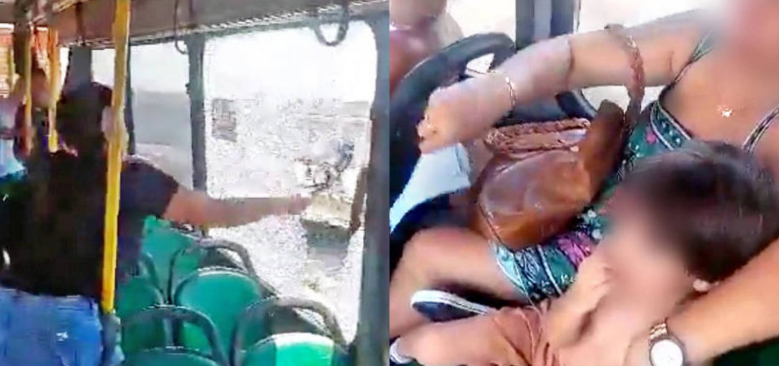 No Rio de Janeiro, mulher quebra janela de ônibus após filho passar mal com calor intenso