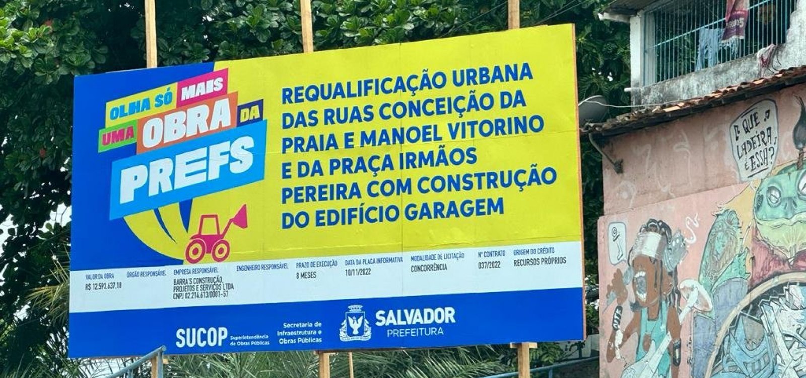 Mais de um ano após início de obras na Conceição da Praia, informações sobre edifício-garagem ainda são mistério