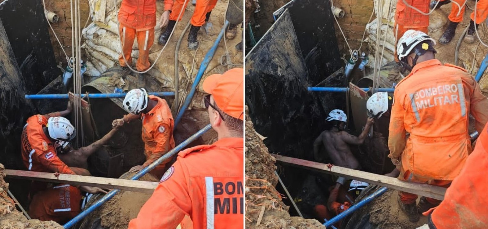 Operário que caiu em tubulação de drenagem durante obra em Salvador deixa hospital
