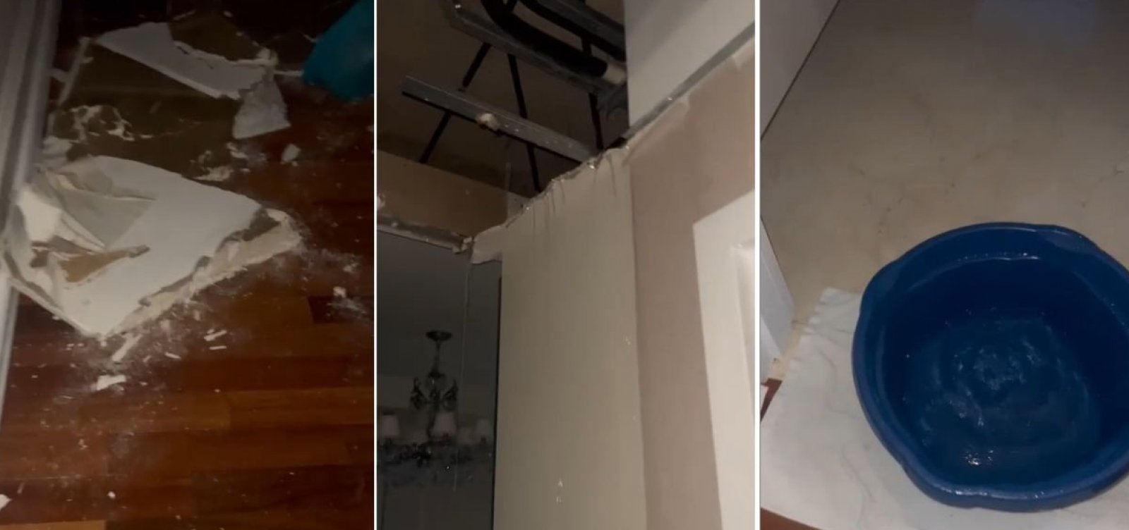 Após denúncias de obra irregular, moradora expõe apartamento alagado em edifício de luxo