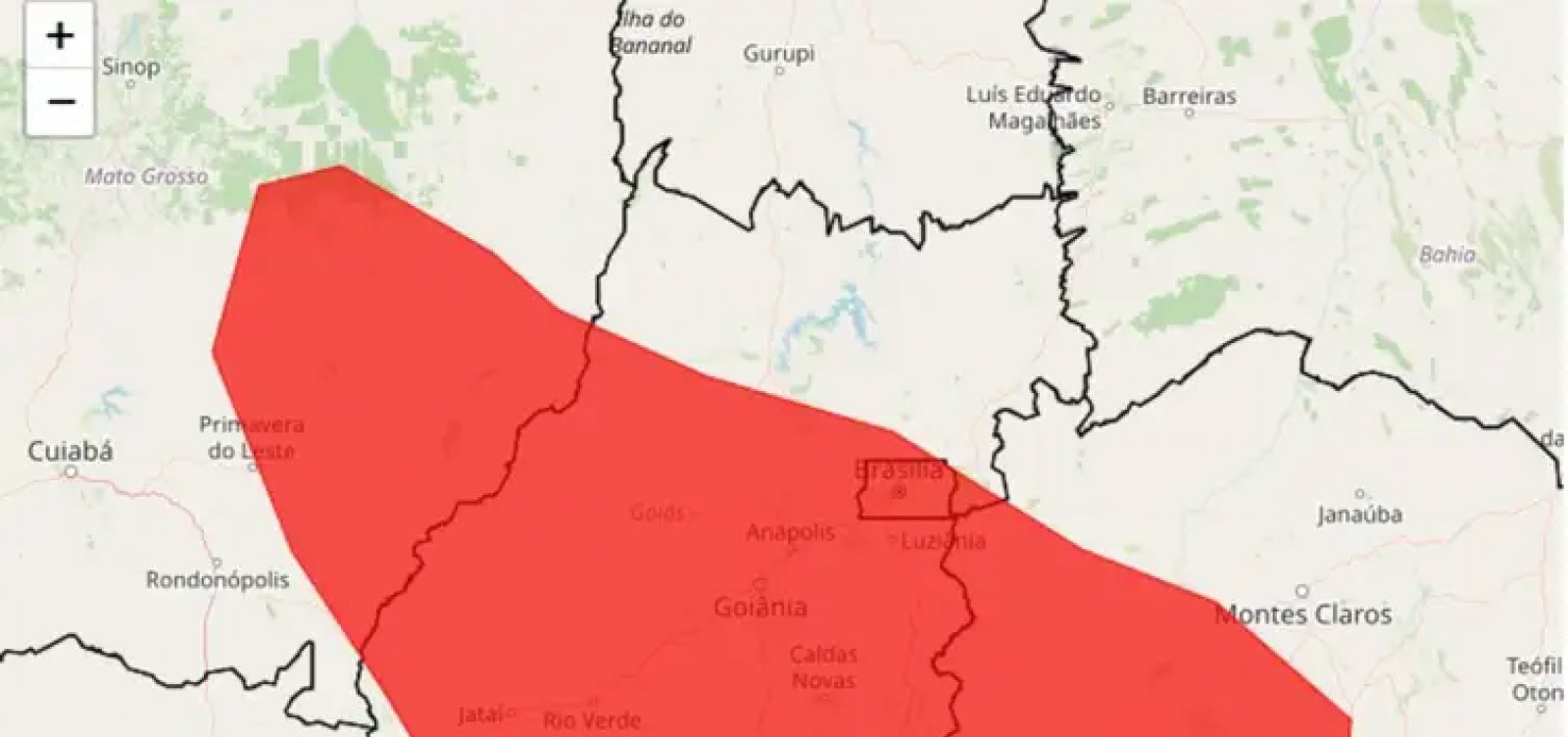 Inmet emite alerta de baixa umidade para região Centro-Oeste e Sudeste