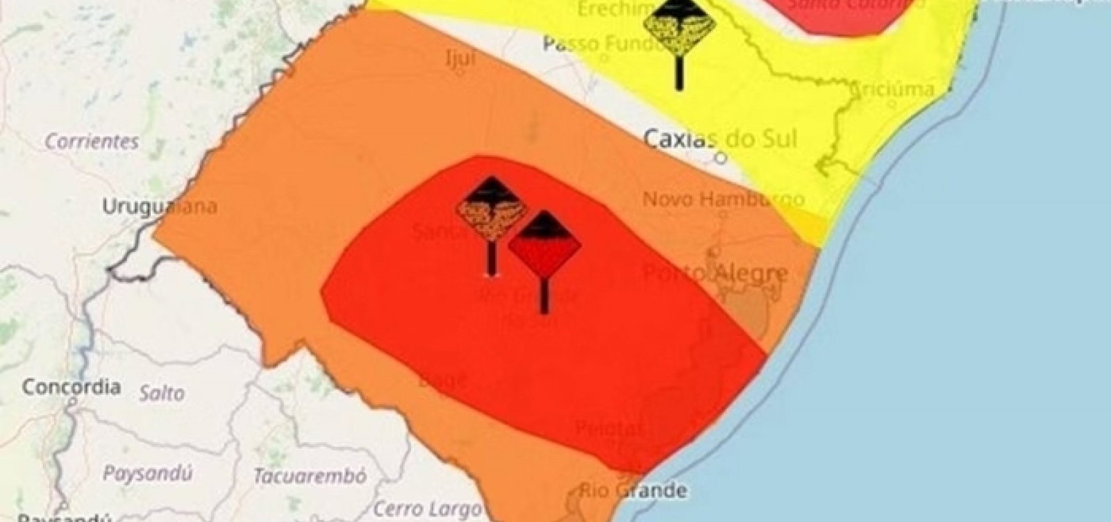 RS tem quase 900 desabrigados e alertas para tempestades