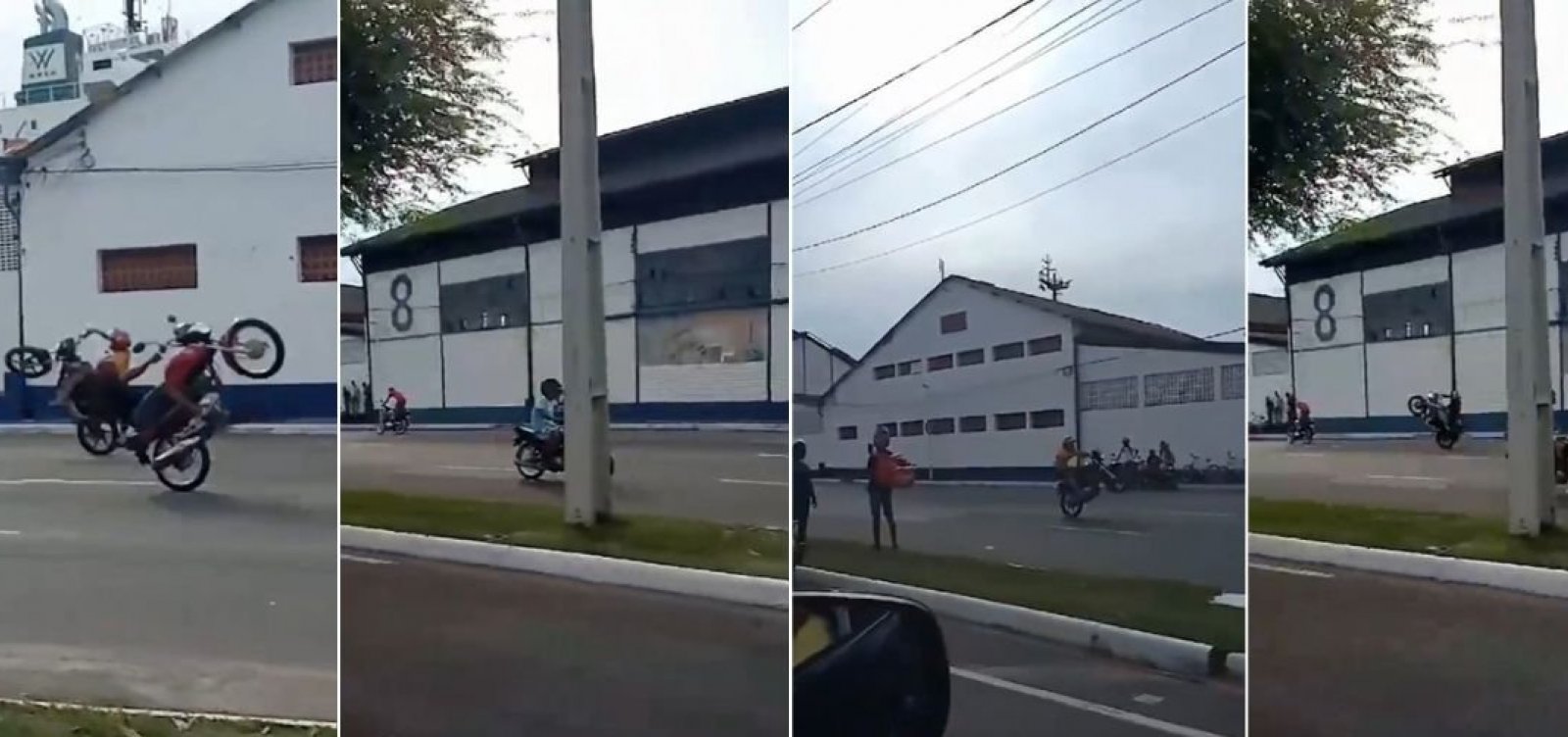 Motociclistas usam evento autorizado pela prefeitura para praticar manobras de “grau” e acabam em acidente